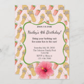 Invitation Flip Flops et Lemonade Anniversaire Fête Invitatio (Devant / Derrière)