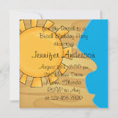 Invitation Flip Flops Sunglasses Plage Anniversaire (Dos)