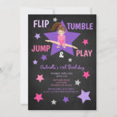 Invitation Flip, Tumble, Jump & Play Gymnastique Anniversaire (Devant)