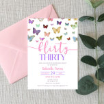 Invitation Flirté papillon couleur Trente fête d'anniversaire<br><div class="desc">Il s'agit d'un flirt coloré thème papillon trente-30e anniversaire Invitation de fête. rose violet b jour fête,  papillons anniversaires invitations de fête,  invitations de 30e anniversaire,  ,  anniversaire de fille,  anniversaire pour une fille,  anniversaire pour les filles</div>