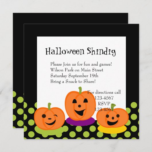 Invitation Flirter Citrouilles (Devant / Derrière)