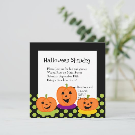 Invitation Flirter Citrouilles (Debout devant)