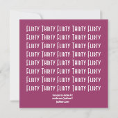 Invitation Flirty Thirty Birthday Black White PInk Modèle (Dos)
