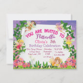 Invitation Flitteriffic rose Magique Terre Fée Anniversaire (Devant)