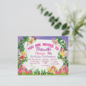 Invitation Flitteriffic rose Magique Terre Fée Anniversaire (Debout devant)