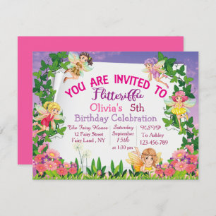 Invitation Flitteriffice Pink Magic Land Anniversaire