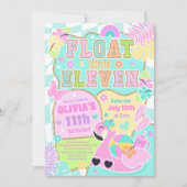 Invitation Float Dans Onze Varsity Preppy Girl 11ème Parti (Devant)