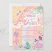 Invitation Float Into Four Summer Rainbow Sun 4th Birthday (Devant)