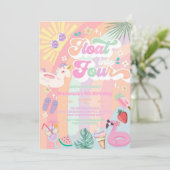 Invitation Float Into Four Summer Rainbow Sun 4th Birthday (Debout devant)