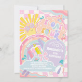 Invitation Float Into Four Sun Rainbow Disco 4th Birthday (Devant)