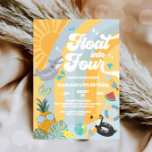 Invitation Float Into Four Tropical Summer 4th Birthday
