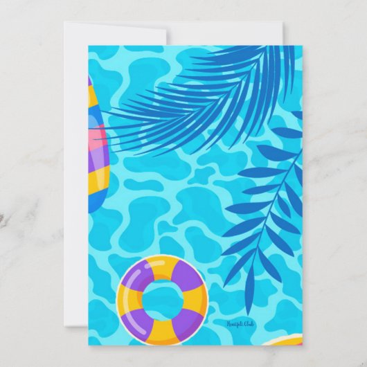 Invitation Floats de la piscine (Dos)