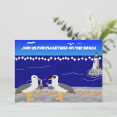 Invitation Flocktails sur la Plage Décontracté | Mouettes Drô (Debout devant)