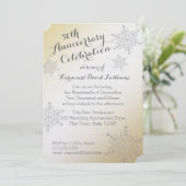 Invitation Flocon d'Argent Doré 50e Anniversaire de Mariage (Debout devant)