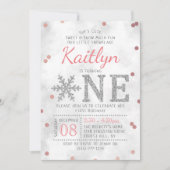 Invitation Flocon de neige 1er anniversaire d'hiver (Devant)