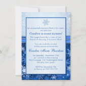 Invitation Flocon de neige argenté sur la partie bleue du (Dos)