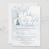 Invitation Flocon de neige baby shower d'hiver Garçon bébé il (Devant)