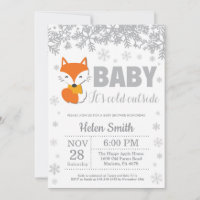 Invitation Flocon de Neige Baby Shower Renard Hive