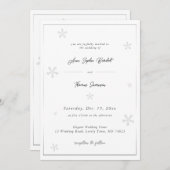 Invitation Flocon de neige blanc Calligraphie moderne Mariage (Devant / Derrière)