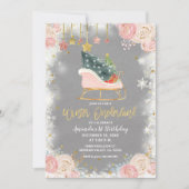 Invitation Flocon de neige blanc Hiver Onederland Anniversair (Devant)