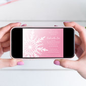 Invitation Flocon de neige blanc sur Fête des mariées d'hiver