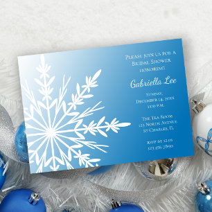 Invitation Flocon de neige blanc sur la Fête des mariées d'hi