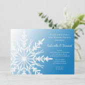 Invitation Flocon de neige blanc sur un brunch bleu d'après m (Debout devant)