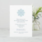 Invitation Flocon de neige bleu élégant Simple Noël Fêtes (Debout devant)