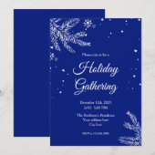 Invitation Flocon de neige bleu et blanc 5"x7" Rassemblement (Devant / Derrière)