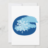 Invitation Flocon de Neige Bleu Glacé Cercle Abstrait d'Hiver (Devant)