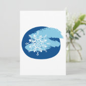 Invitation Flocon de Neige Bleu Glacé Cercle Abstrait d'Hiver (Debout devant)