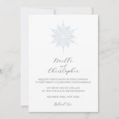 Invitation Flocon de neige bleu glace Élégant Mariage d'hiver (Devant)