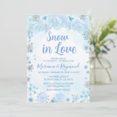 Invitation Flocon De Neige Bleu Neige Hiver Neige En Amour Co (Debout devant)