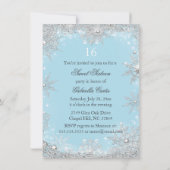 Invitation Flocon de Neige Bleu pour les 16 ans Wo (Dos)