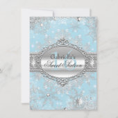 Invitation Flocon de Neige Bleu pour les 16 ans Wo (Devant)