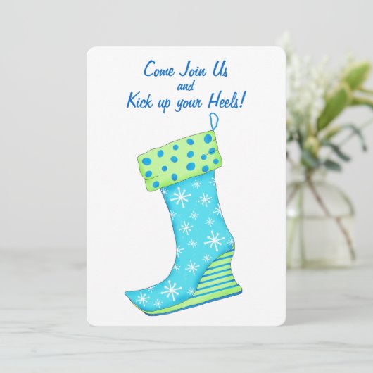 Invitation Flocon de neige bleu Stocker Noël fête (Debout devant)