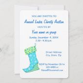 Invitation Flocon de neige bleu Stocker Noël fête (Dos)