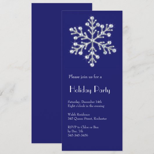 Invitation Flocon de neige cristal (Devant / Derrière)