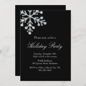 Invitation Flocon de neige cristal de vacances (noir) (Devant / Derrière)