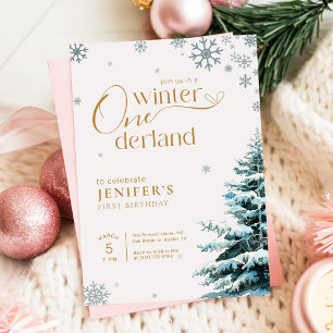 Invitation Flocon de Neige d'Argent Anniversaire Onderland Hi
