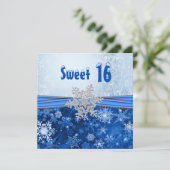 Invitation Flocon de neige d'argent sur le Blue Sweet 16 Part (Debout devant)