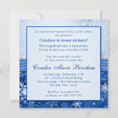Invitation Flocon de neige d'argent sur le Blue Sweet 16 Part (Dos)