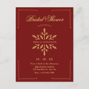 Invitation Flocon de neige de douche de mariée de noël