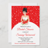 Invitation Flocon de neige de la mariée de cheveux noirs Fête (Devant)