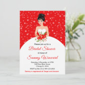 Invitation Flocon de neige de la mariée de cheveux noirs Fête (Debout devant)