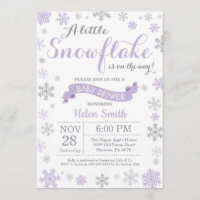 Flocon de neige de pourpre d'invitation de baby