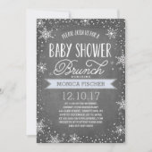 Invitation Flocon de neige d'hiver Baby shower Brunch Chalkbo (Devant)
