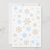 Invitation Flocon de neige d'hiver Bleu et Gold Boy Anniversa (Dos)