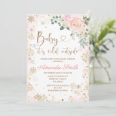 Invitation Flocon de neige d'hiver Il fait froid dehors Baby (Debout devant)