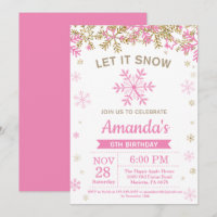 Flocon de neige d'hiver rose et or fille Anniversa